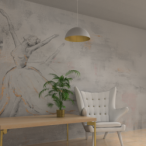 Pakabinamas šviestuvas BETA WHITE/GOLD 1xE27 45cm