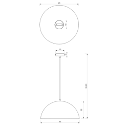 Pakabinamas šviestuvas BETA WHITE/GOLD 1xE27 45cm