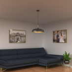 Pakabinamas šviestuvas LINCOLN BLACK/GOLD 1xE27 45cm