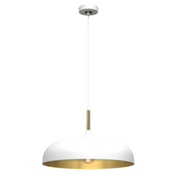 Pakabinamas šviestuvas LINCOLN WHITE/GOLD 1xE27 45cm