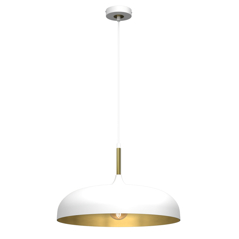 Pakabinamas šviestuvas LINCOLN WHITE/GOLD 1xE27 45cm