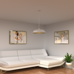 Pakabinamas šviestuvas LINCOLN WHITE/GOLD 1xE27 45cm