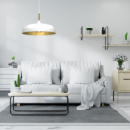 Pakabinamas šviestuvas LINCOLN WHITE/GOLD 1xE27 45cm