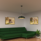 Pakabinamas šviestuvas LINCOLN GREEN/GOLD 1xE27 45cm