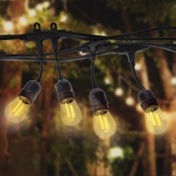 Girlianda 10 metrų su filamentinėmis LED lemputėmis 10xE27 (LED1.5W)
