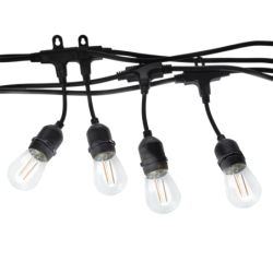 Girlianda 10 metrų su filamentinėmis LED lemputėmis 10xE27 (LED1.5W)