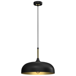 Pakabinamas šviestuvas LINCOLN BLACK/GOLD 1xE27 35cm