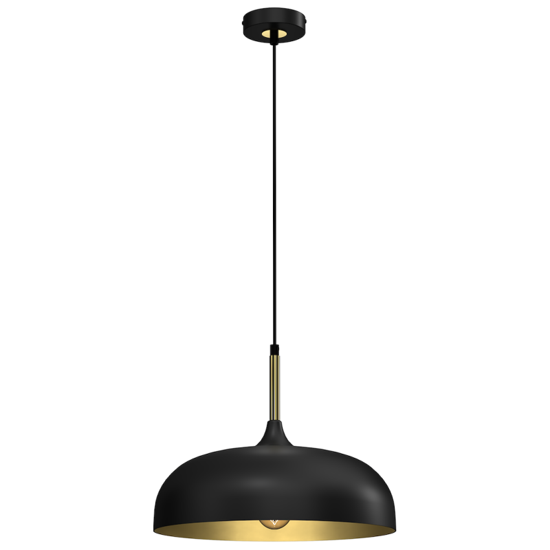 Pakabinamas šviestuvas LINCOLN BLACK/GOLD 1xE27 35cm