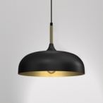 Pakabinamas šviestuvas LINCOLN BLACK/GOLD 1xE27 35cm