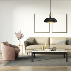 Pakabinamas šviestuvas LINCOLN BLACK/GOLD 1xE27 35cm
