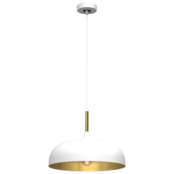 Pakabinamas šviestuvas LINCOLN WHITE/GOLD 1xE27 35cm