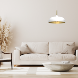 Pakabinamas šviestuvas LINCOLN WHITE/GOLD 1xE27 35cm