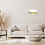 Pakabinamas šviestuvas LINCOLN WHITE/GOLD 1xE27 35cm