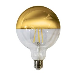LED lemputė Filamentinė LED 7W G125 E27 GOLD Spalva: Šilta balta