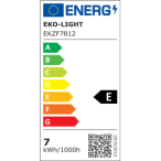 LED lemputė Filamentinė LED 7W G125 E27 GOLD Spalva: Šilta balta