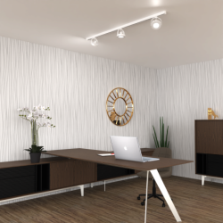 Šviestuvų į bėgelį komplektas 3xLugar (AR111-GU10) + Bėgelis 1,5m - BALTA