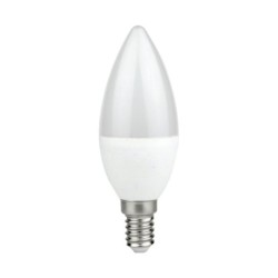 10x LED lemputė LED 7W E14 C37 Žvakė. Spalva: Neutrali balta