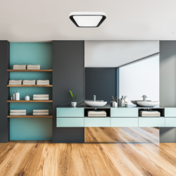 Lubinis šviestuvas QUADRO BLACK 66W + PULTELIS