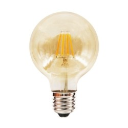 LED lemputė Filamentinė LED 6W G80 E27 2700K Gintarinė