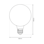 LED lemputė Filamentinė LED 6W G125 E27 2700K Gintarinė