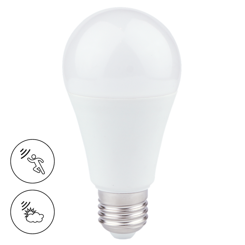 LED lemputė LED 6W A60 E27 3000K su sutemos davikliu