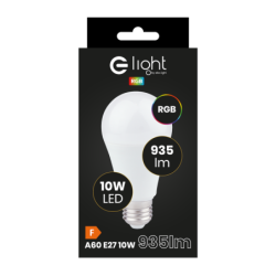 LED lemputė LED 10W A60 E27 RGB + PULTELIS