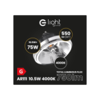 LED lemputė AR111 - 10.5W GU10 4000K/ JUODA su reflektoriumi