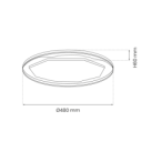 Lubinis šviestuvas OPTIMA JUODAS 52W LED Ø480 mm + PULTELIS