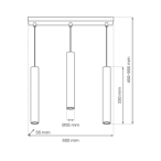 Pakabinamas šviestuvas HUDSON JUODAS 3xGU10