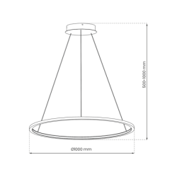 Pakabinamas šviestuvas Saturno JUODAS 57W LED