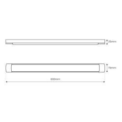 Linijinis LED šviestuvas 18W 60cm 4000K