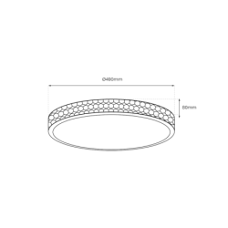 Lubinis šviestuvas SHINY CLEAR 34W Ø490 mm