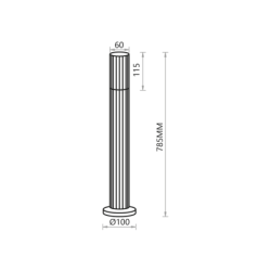 Pastatomas lauko šviestuvas VERTICAL Juoda 1xGU10 IP44