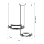 Pakabinamas šviestuvas NEST 77W LED 61+41cm