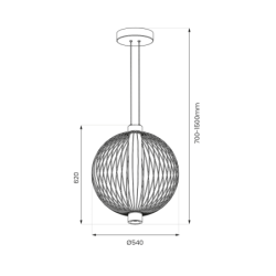 Pakabinamas šviestuvas KYOTO 39W LED śr. 54cm