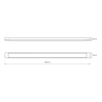 Baldinis šviestuvas LED Batten 27W 90cm 4000K - JUODA