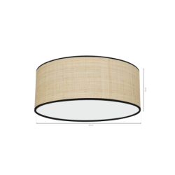 Lubinis šviestuvas MARSHALL NEW / Ratanas 2xE27 Ø40cm
