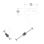 Į bėgelį montuojamas šviestuvas Pipe Auksinė 1xGU10