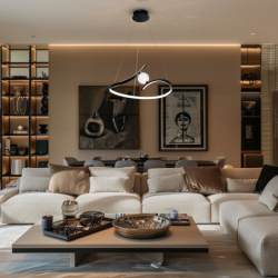 Pakabinamas šviestuvas PERLA Juoda 34W LED