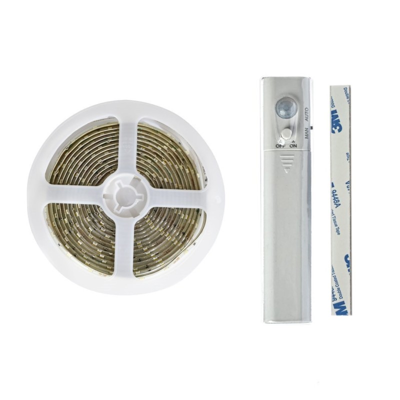 LED juostos komplektas 1M su sensoriumi 4000K 4xAAA baterijos