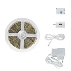 LED juostos komplektas 3M 12V 4.8W/m su rankos mostu valdomu sensoriumi 4000K (komplekte maitinimo šaltinis)