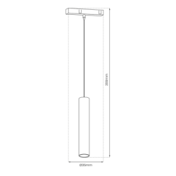Magnetinės sistemos LED šviestuvas 20mm 7W LED 4000K