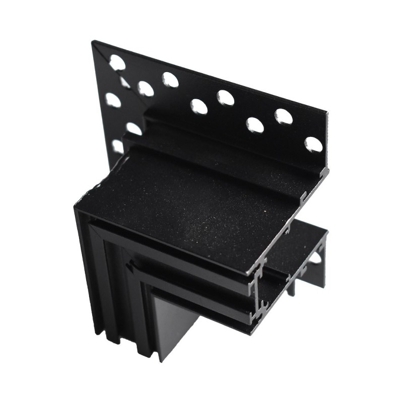 Priglaistomas magnetinės sistemos bėgelio kampinė jungtis 20mm JUODA