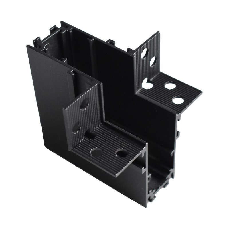 Priglaistomas magnetinės sistemos bėgelio vidinio kampo jungtis 20mm JUODA