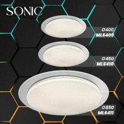 Lubinis šviestuvas SONIC 35W LED Ø450 mm su pulteliu