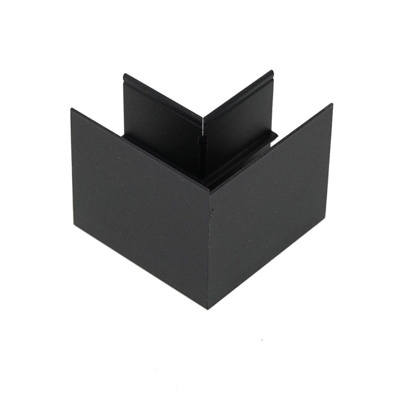 Paviršinio montavimo magnetinės sistemos bėgelio kampinė jungtis 20mm JUODA