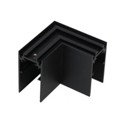 Paviršinio montavimo magnetinės sistemos bėgelio kampinė jungtis 20mm JUODA