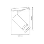 Magnetinės sistemos LED šviestuvas 20mm 10W 3000K