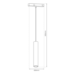 Magnetinės sistemos LED šviestuvas 20mm 7W 3000K
