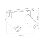 Magnetinės sistemos LED šviestuvas 20mm 2x10W LED 3000K